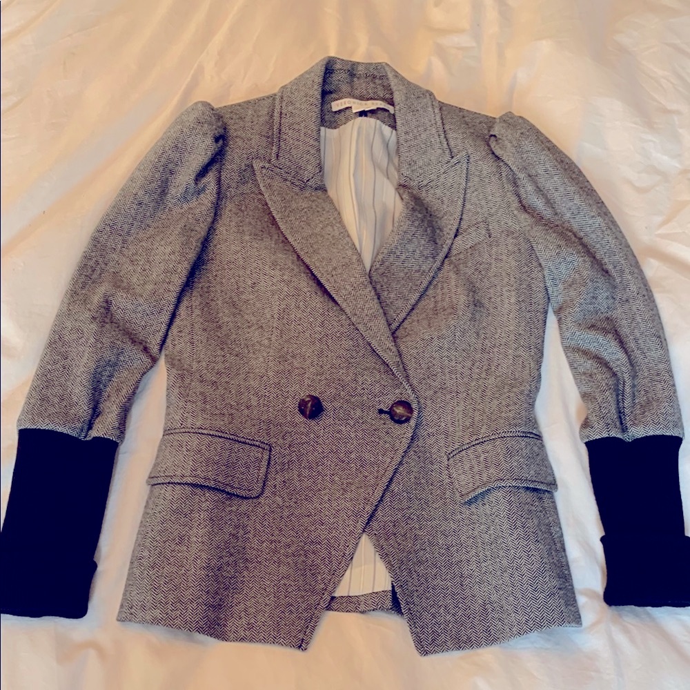 Veronica Beard puff shoulder blazer with cuffs